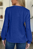 Textured Round Neck Long Sleeve Sweatshirt - Trendsi - Flyclothing LLC