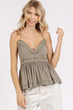 Mittoshop Crisscross Back Lace Detail V-Neck Cami - Trendsi - Flyclothing LLC