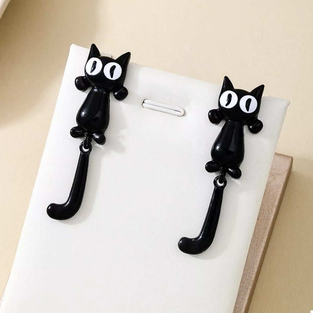 Alloy Cat Earrings - Trendsi - Flyclothing LLC