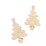 Christmas Tree Rhinestone Earrings - Trendsi - Flyclothing LLC