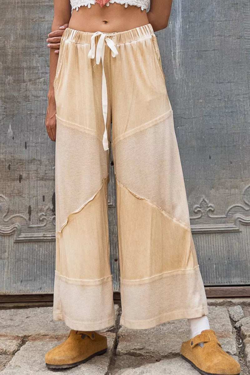 POL Elastic Waistband Wide Leg Pants with Drawstring - Trendsi - Flyclothing LLC