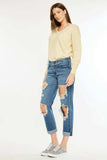 Kancan Distressed Mid Rise True Boyfriend Jeans - Trendsi - Flyclothing LLC