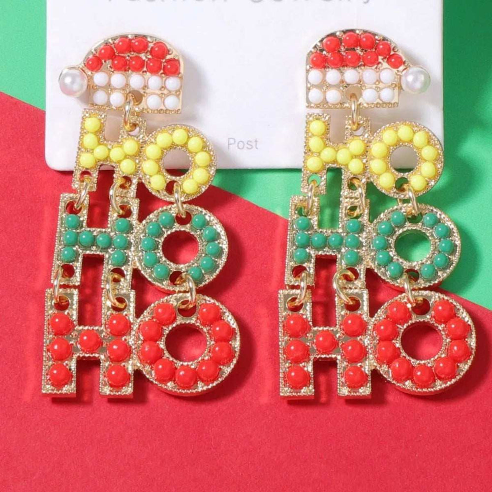 HO HO HO Christmas Drop Earrings - Trendsi - Flyclothing LLC