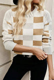 Color Block Round Neck Sweater - Trendsi - Flyclothing LLC