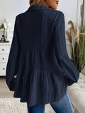 Striped Button-Down Tiered Shirt - Trendsi - Flyclothing LLC