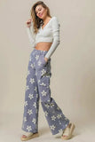 BiBi Flower Printed Side Pocket Wide Pants - Trendsi - Flyclothing LLC