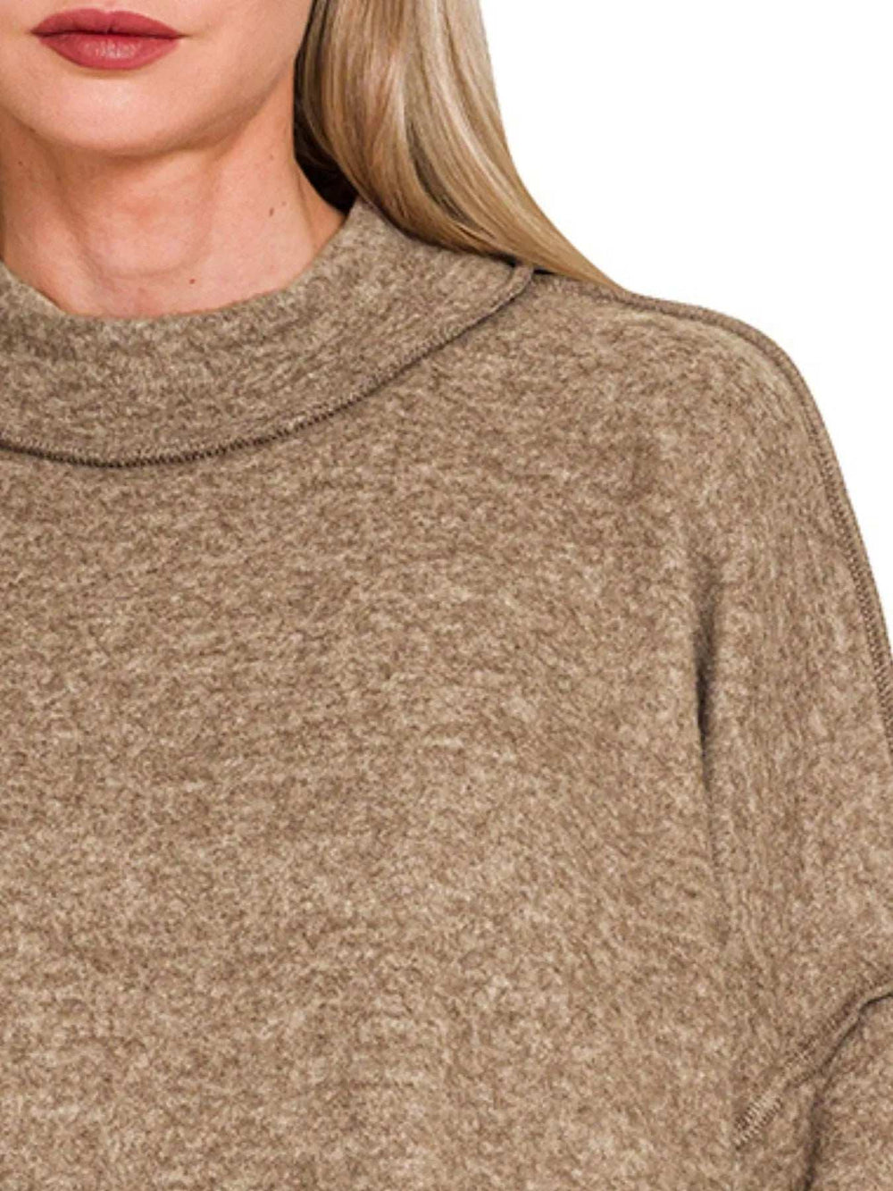 Zenana Brushed Melange Hacci Cropped Sweater - Trendsi - Flyclothing LLC