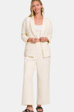 Zenana Quilted Button Up Long Sleeve Top and Pants Lounge Set - Trendsi - Flyclothing LLC