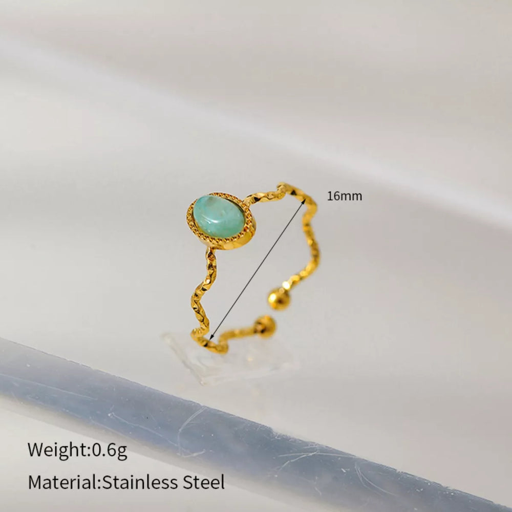 18K Gold-Plated Wave Open Ring - Trendsi - Flyclothing LLC