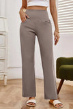 High Waist Wide Leg Pants with Pockets - Trendsi - Flyclothing LLC