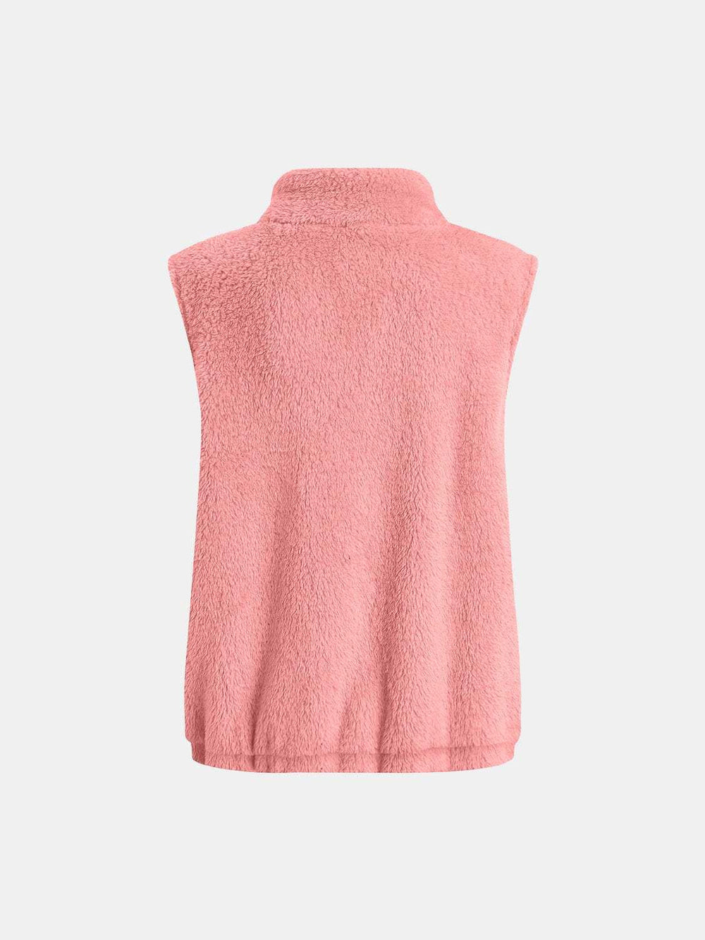 Full Size Fuzzy Zip Up Vest Coat with Pockets - Trendsi - Flyclothing LLC