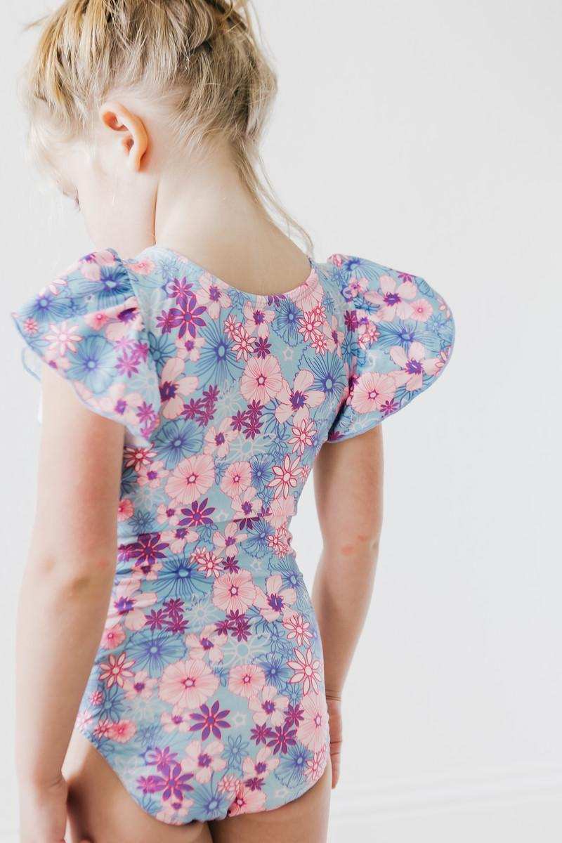 Love Blooms S/S Flutter Sleeve Leotard - Mila & Rose ® - Flyclothing LLC