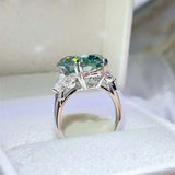 10 Carat Moissanite 925 Sterling Silver Ring - Trendsi - Flyclothing LLC