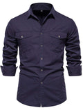 Men's Button Down Collared Neck Shirt - Trendsi - Flyclothing LLC
