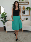 Elastic Waist Skirt with Pockets - Trendsi - Flyclothing LLC