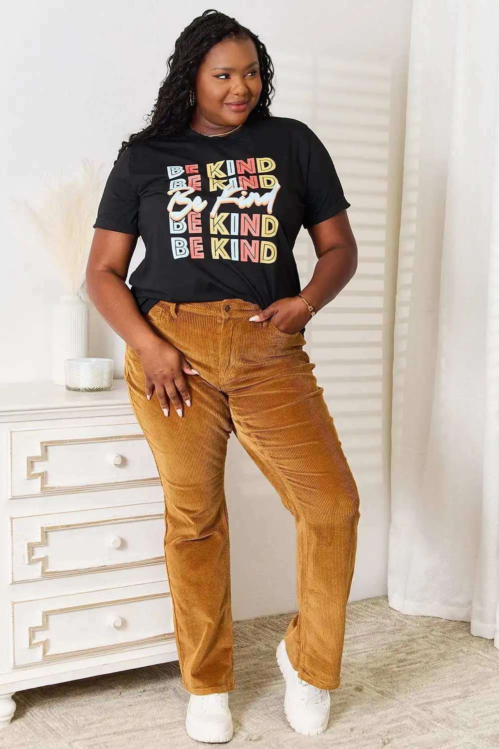Simply Love BE KIND Graphic Round Neck T-Shirt - Trendsi - Flyclothing LLC