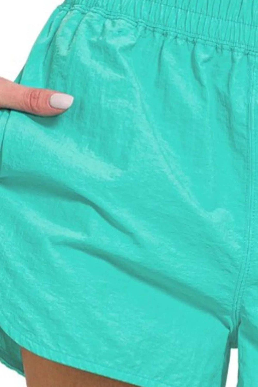 Zenana Windbreaker Smocked Waistband Running Shorts - Trendsi - Flyclothing LLC