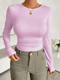 Round Neck Long Sleeve T-Shirt - Trendsi - Flyclothing LLC