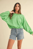 Mable Round Neck Letter Embroidery Crop Sweatshirt - Trendsi - Flyclothing LLC