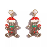 Christmas Gingerbread Man Dangle Earrings - Trendsi - Flyclothing LLC