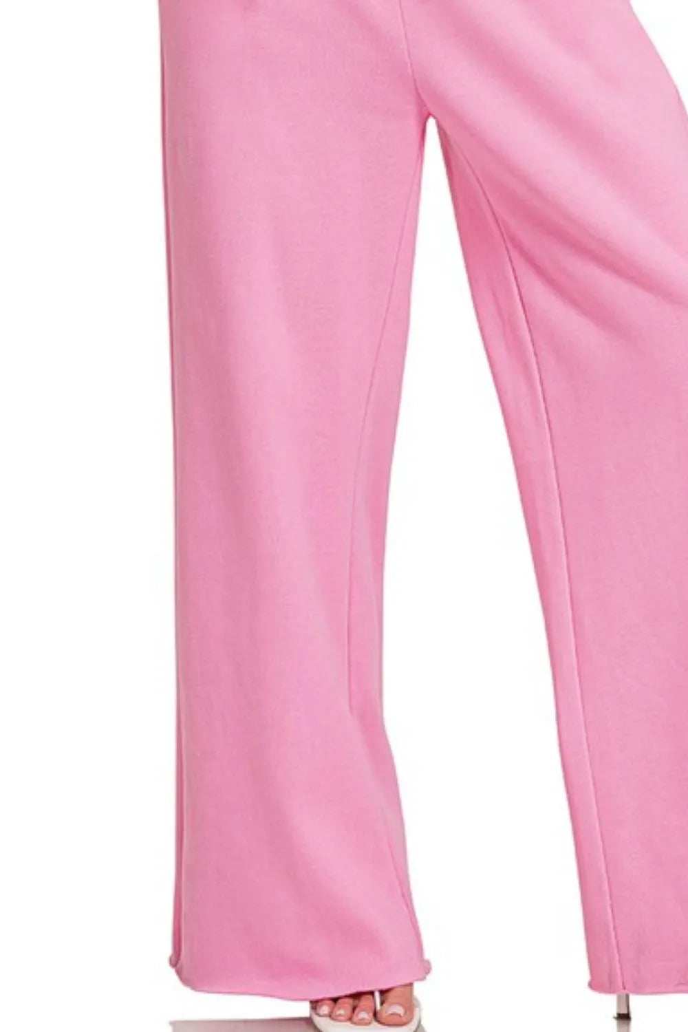 Zenana Fleece Exposed Seam Wide Leg Sweatpants - Trendsi - Flyclothing LLC