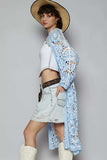 POL Open Front Crochet Cardigan with Knit Weave Patterns - Trendsi - Flyclothing LLC