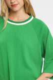 Umgee Ribbed Knit Top with Contrast Trim - Trendsi - Flyclothing LLC