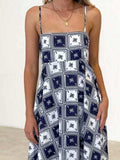 Printed Square Neck Midi Cami Dress - Trendsi - Flyclothing LLC