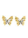 Two-Tone Stainless Steel Butterfly Earrings - Trendsi - Flyclothing LLC