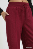 Umgee Cable Knit Textured Wide Leg Pants - Trendsi - Flyclothing LLC