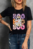 BOO Ghost Graphic Round Neck Short Sleeve T-Shirt - Trendsi - Flyclothing LLC
