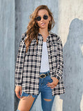 Plaid Button Up Pocketed Shirt - Trendsi - Flyclothing LLC