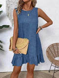 Ruffled Hem Round Neck Sleeveless Dress - Trendsi - Flyclothing LLC