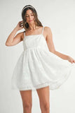 MABLE Eyelet Lace Babydoll Mini Cami Dress - Trendsi - Flyclothing LLC