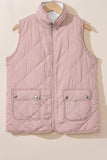 Fuzzy Zip Up Vest Coat with Pockets - Trendsi - Flyclothing LLC