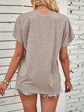 Half Button Short Sleeve Top - Trendsi - Flyclothing LLC