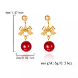 Christmas 18K Gold-Plated Ball Drop Earrings - Trendsi - Flyclothing LLC