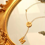 18K Gold-Plated Titanium Steel Letter Pendant Necklace - Trendsi - Flyclothing LLC