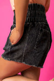 High Waist Raw Hem Denim Shorts - Trendsi - Flyclothing LLC