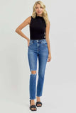 RISEN Full Size High Rise Ankle Skinny Knee Distressed Jeans - Trendsi - Flyclothing LLC