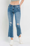 Vervet by Flying Monkey Full Size Mid Rise Distressed Cropped Flare Jeans - Trendsi - Flyclothing LLC