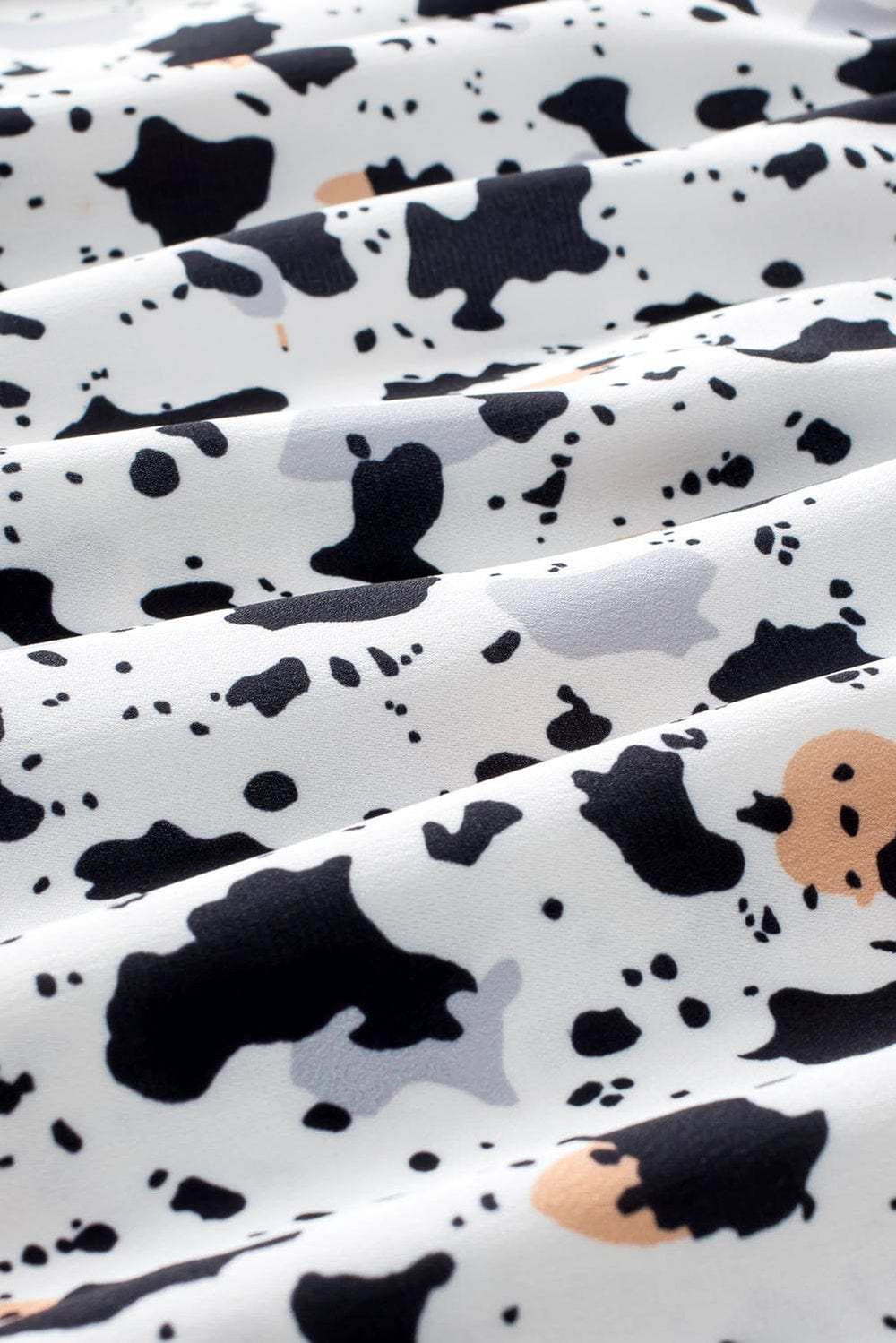 Ruffled Printed Mock Neck Cap Sleeve Blouse - Trendsi - Flyclothing LLC