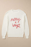 MERRY & BRIGHT Round Neck Sweater - Trendsi - Flyclothing LLC