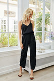 V-Neck Spaghetti Strap Sleeveless Jumpsuit - Trendsi - Flyclothing LLC