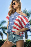 BiBi American Flag Theme Short Sleeve T-Shirt - Trendsi - Flyclothing LLC
