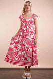 VERY J Tropical Printed Midi Summer Boho Dress - Trendsi - Flyclothing LLC