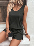 Casual Wide Strap Tank Top and Shorts Set - Trendsi - Flyclothing LLC