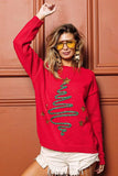 BiBi Sequin Star Tinsel Christmas Sweater - Trendsi - Flyclothing LLC