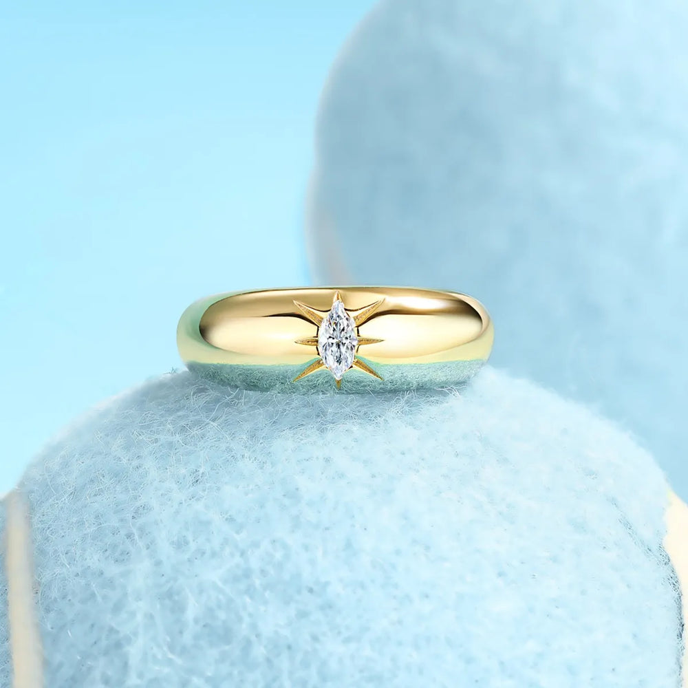 925 Sterling Silver Moissanite Ring - Trendsi - Flyclothing LLC