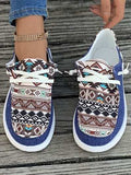 Geometric Lace-Up Round Toe Slip-Ons - Trendsi - Flyclothing LLC
